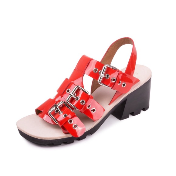 NIB Jeffrey Campbell Riveter Lugged Buckle Sandal - Picture 2 of 6